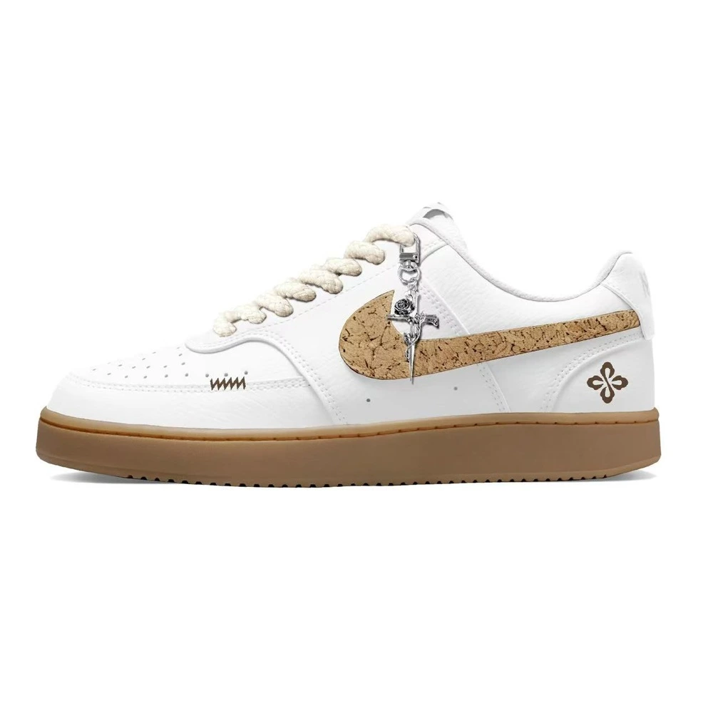 Мужские низкие скейтборд кроссовки Nike Court Vision 1 Spruce Logs, белые, Цвет: белый (в подарок подарочный пакет), Размер: 40 | Китай.рф