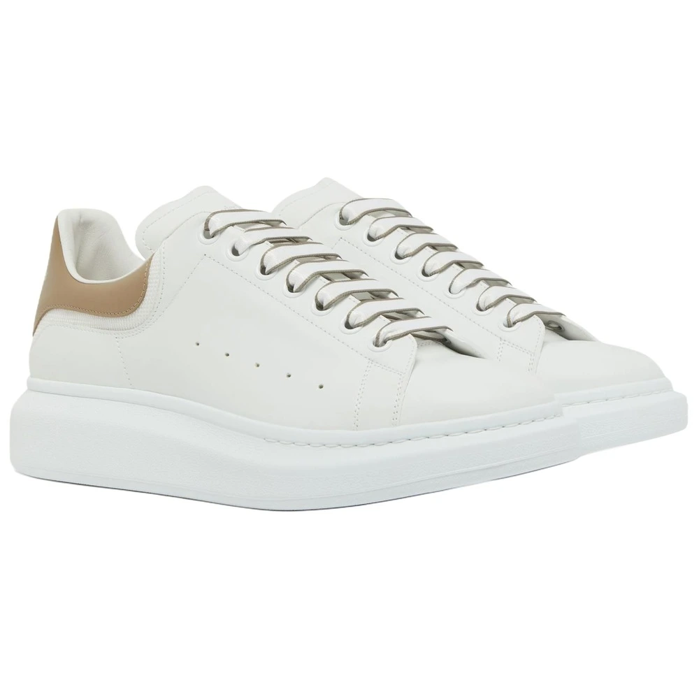 Кроссовки Alexander McQueen Larry Low Top, кожаные, на шнуровке, Цвет: Белый, Издание: С оригинальной коробкой для обуви, Размер: 41.5 | Китай.рф