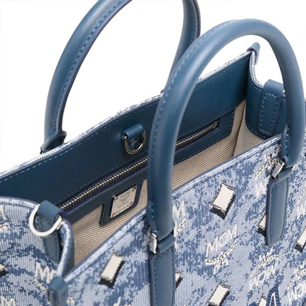 Женская малая сумка MCM Vintage Tote Monogram Jacquard синяя, Характеристики: Базовая комплектация (сумка + пыльник) | Китай.рф