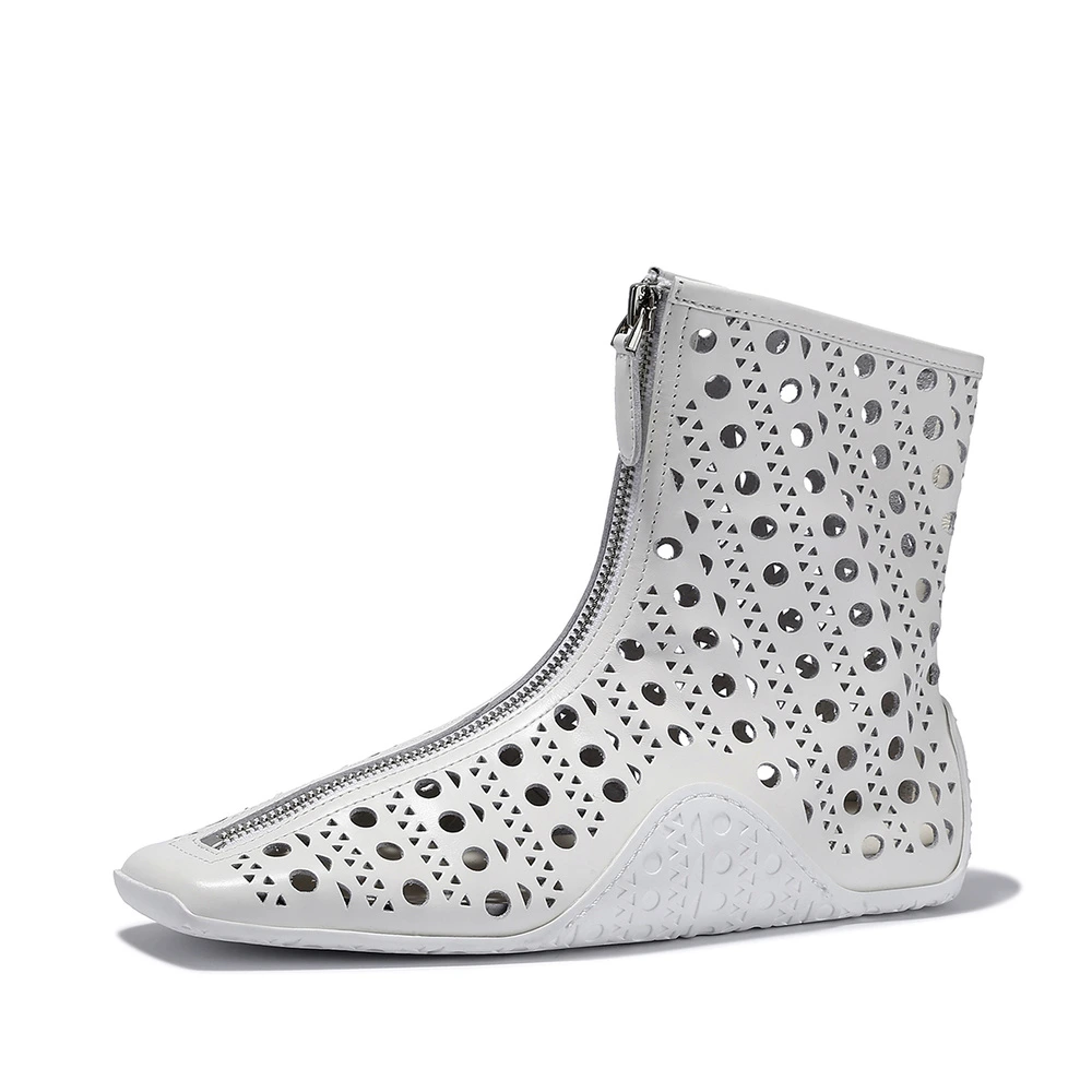 Короткие сапоги BELLALILY Ankle Boots из натуральной кожи для женщин, Цвет: Белый, Размер: 39 | Китай.рф