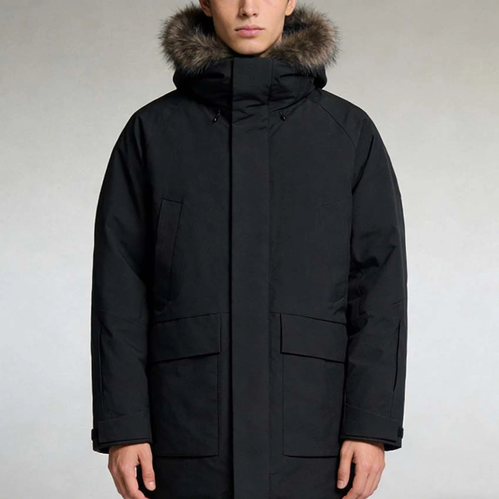 Пуховик UNIQLO унисекс черный с капюшоном, Цвет: черный, Размер: 175/100A(L) | Китай.рф