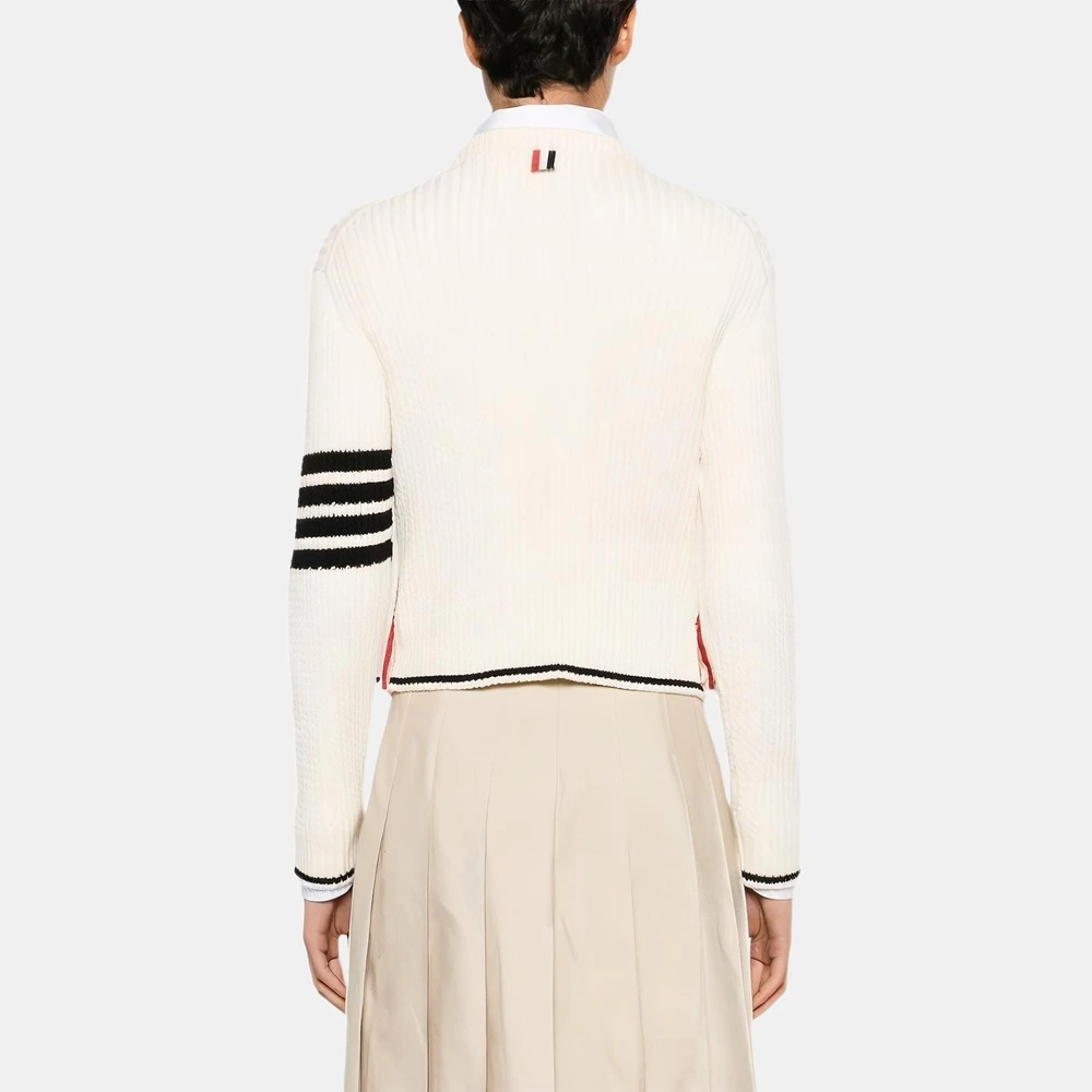 Свитер THOM BROWNE женский белый с полосками, Цвет: Белый, Размер: 44 | Китай.рф
