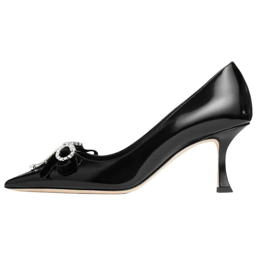 Туфли Jimmy Choo Auria на тонком каблуке 7 см с кристаллами, черные, Размер: 34, Издание: С оригинальной коробкой для обуви | Китай.рф