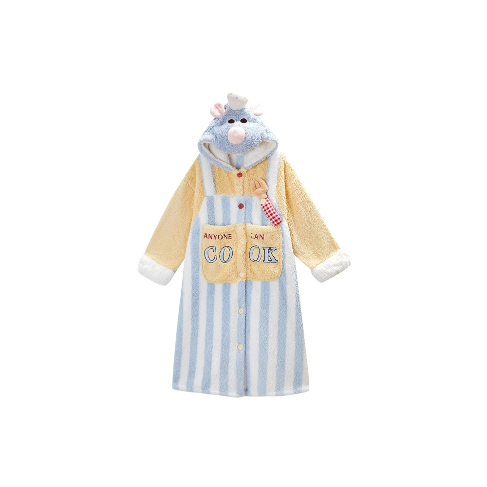 Халат женский GUKOO x Disney с капюшоном, Цвет: ледяной синий, Размер: S | Китай.рф