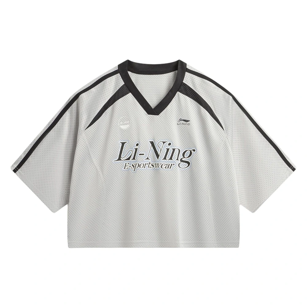 Футболка Li Ning женская с принтом, Цвет: спокойный серый, Размер: S | Китай.рф