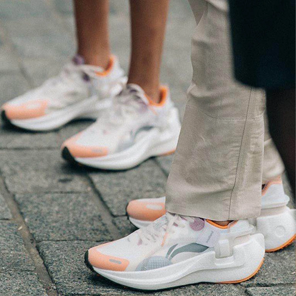 Кроссовки для бега Soulland x LiNing Ranger женские бело-оранжевые, Размер: 37 | Китай.рф