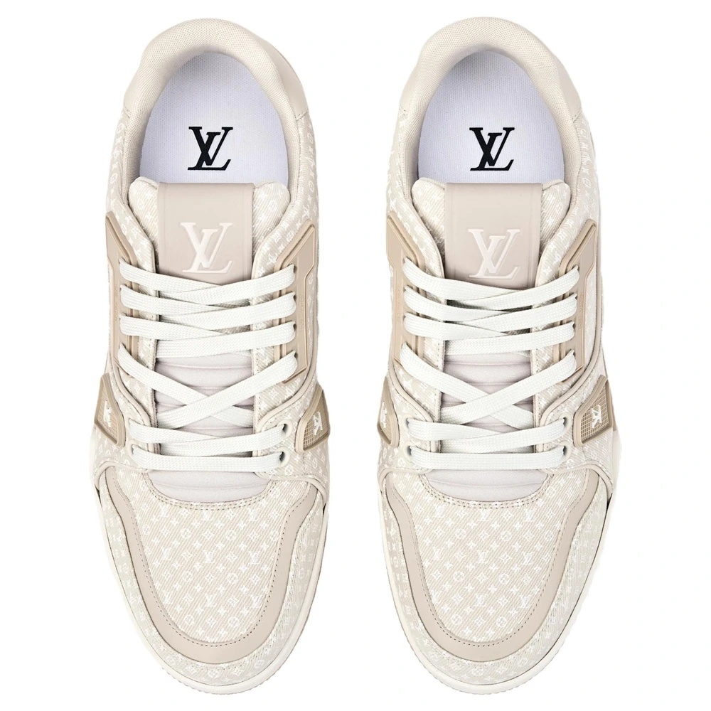 Кроссовки Louis Vuitton Trainer низкие бежевые, Цвет: бежевый, Издание: С оригинальной коробкой для обуви, Размер: 38 | Китай.рф
