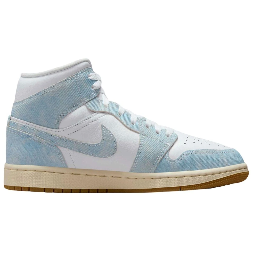 Кроссовки Jordan 1 Mid Denim Women's, Цвет: Белый и синий, Размер: 38 | Китай.рф