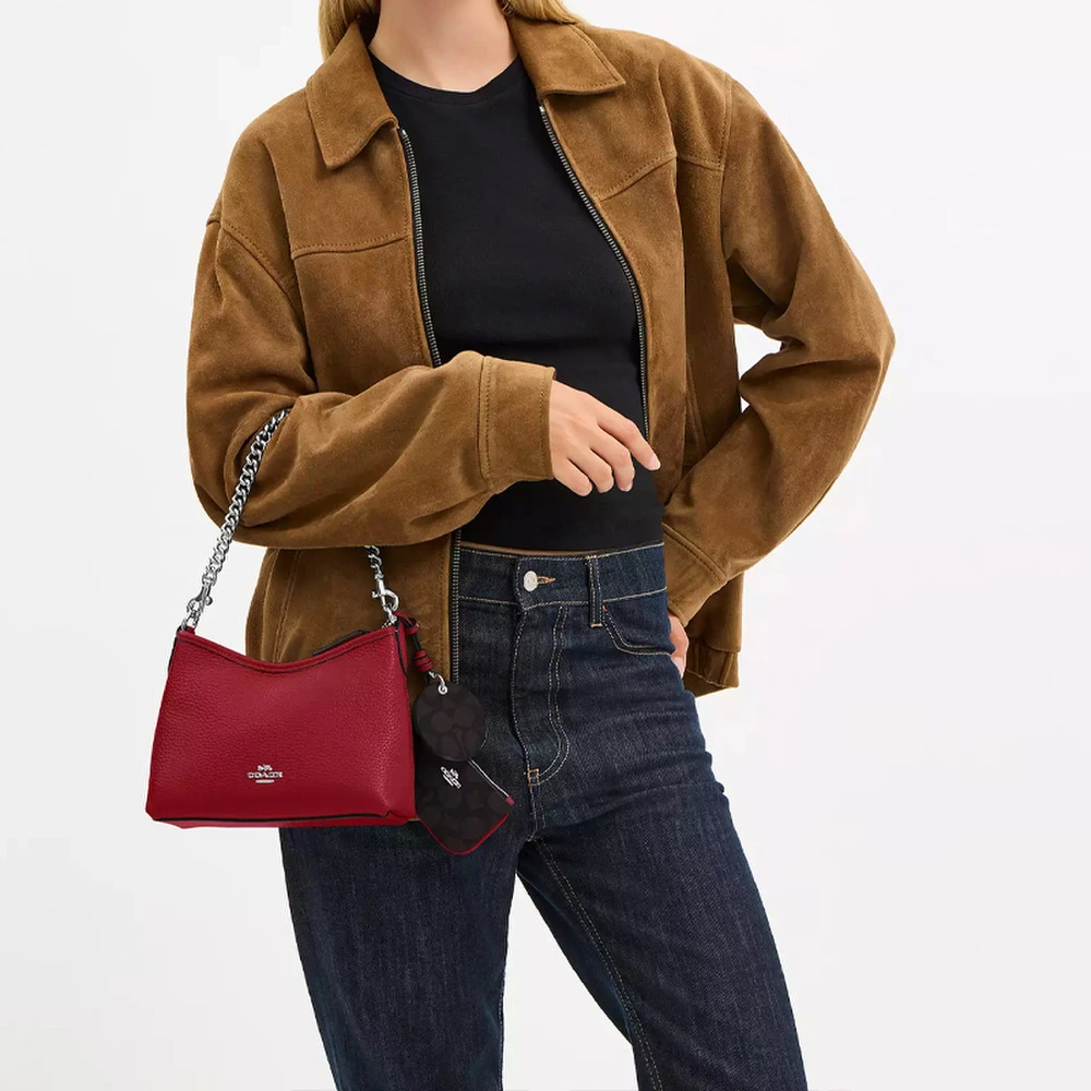 Сумка через плечо COACH Laurel Cow Leather Shoulder Bag Small Women's Red Walnut, Упаковка: Базовая комплектация (сумка + пыльник) | Китай.рф