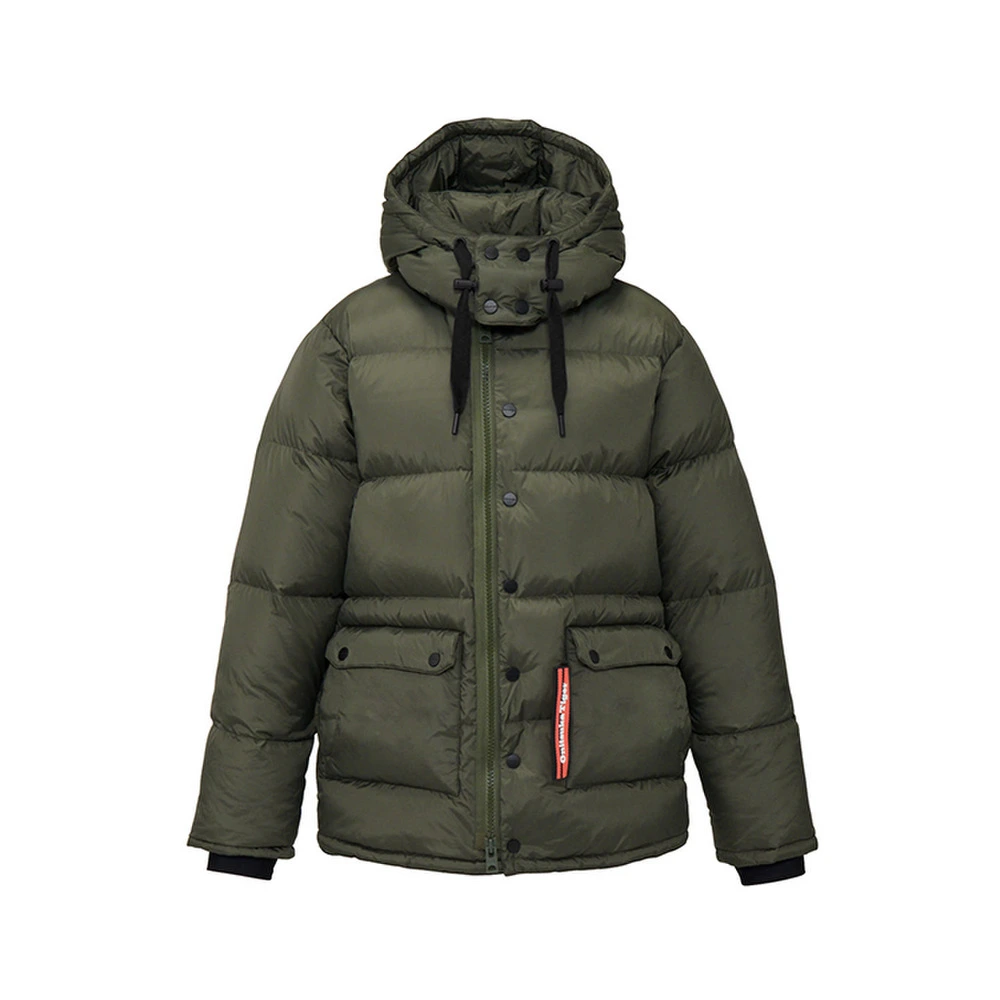 Пуховик Onitsuka Tiger Down Jacket темно-зеленый унисекс, Цвет: темно-зеленый, Размер: S | Китай.рф