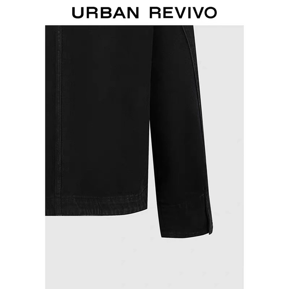 Джинсовая куртка Urban Revivo мужская, Цвет: Настоящий черный, Размер: XS | Китай.рф