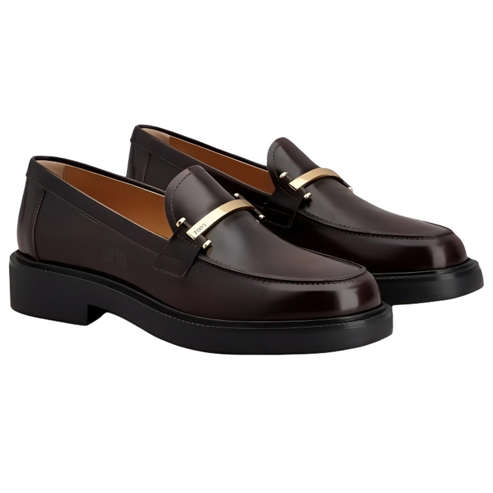 Лоферы TOD'S женские темно-красные, Цвет: черный, Издание: С оригинальной коробкой для обуви, Размер: 35 | Китай.рф