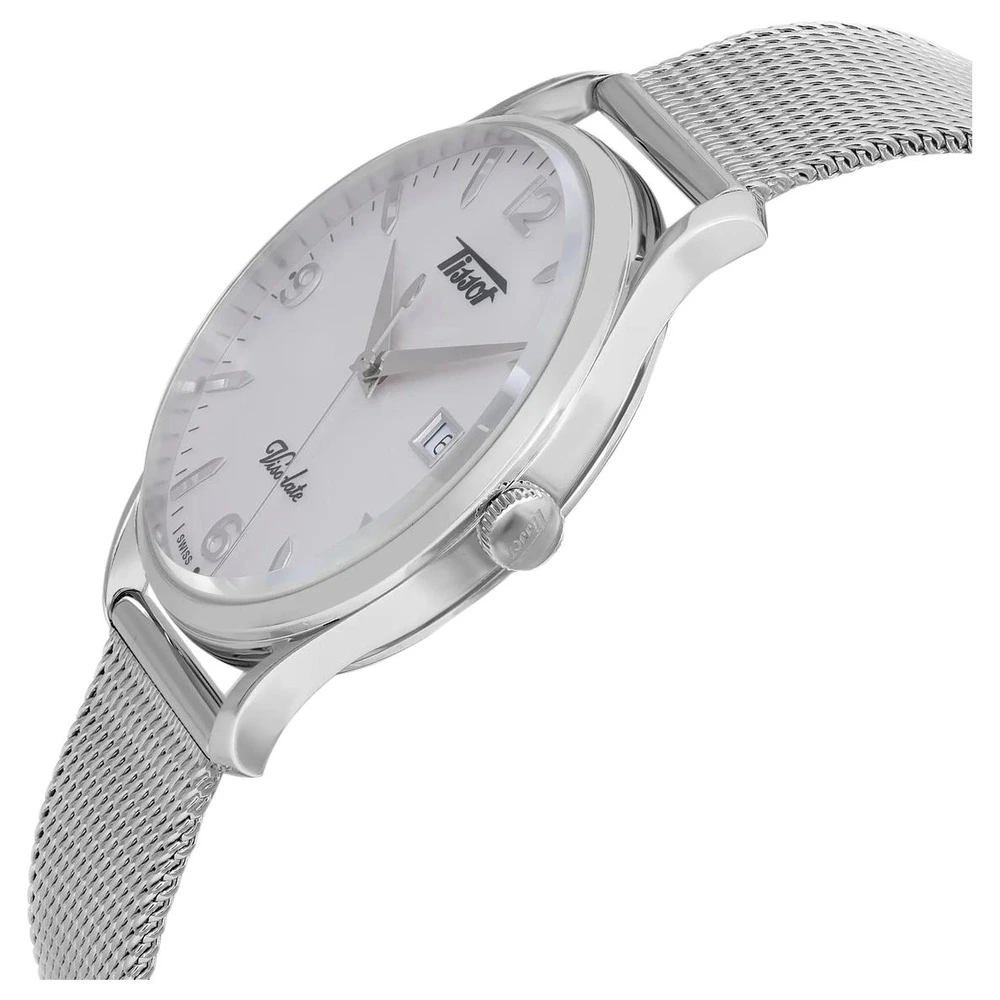 Часы TISSOT Viesta T118.410.11.277.00, Цвет циферблата: Молочно-белый циферблат, серебристый ремешок, Коробка: Обычная коробка для часов | Китай.рф
