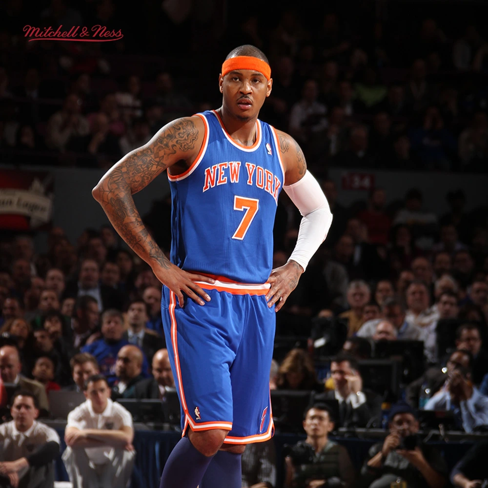 Баскетбольная джерси Mitchell Ness NBA Authentic Basketball Jersey Unisex New York Knicks Carmelo Anthony, Цвет: королевский синий, Размер: 2XL | Китай.рф