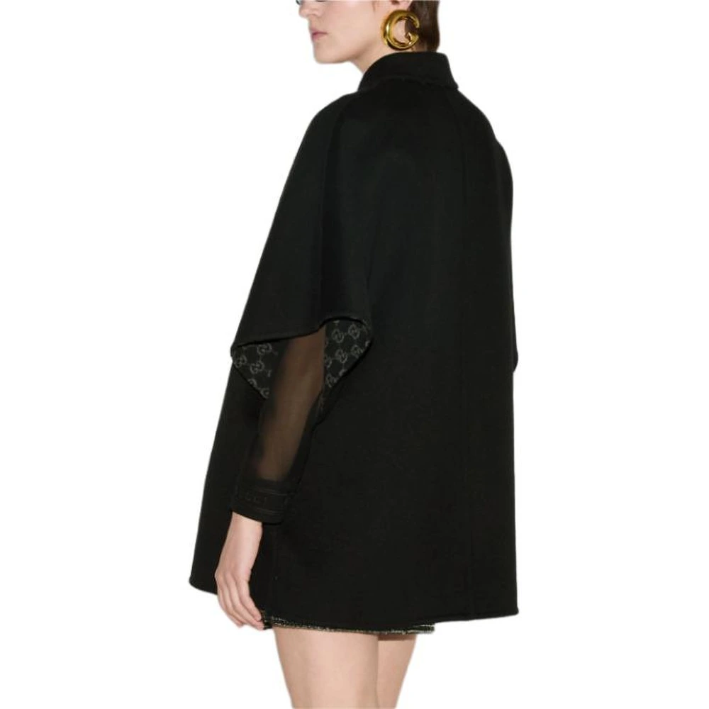 Пальто GUCCI Reversible Gg Short Sleeve Coat, Цвет: черный, Набор: Версия с обрезанным ярлыком размера, Размер: 36 | Китай.рф