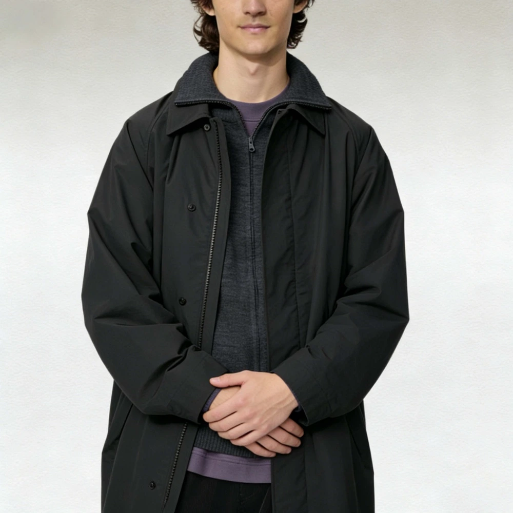 Тренчкот UNIQLO U Collection FW25 для мужчин, Цвет: черный, Размер: S | Китай.рф