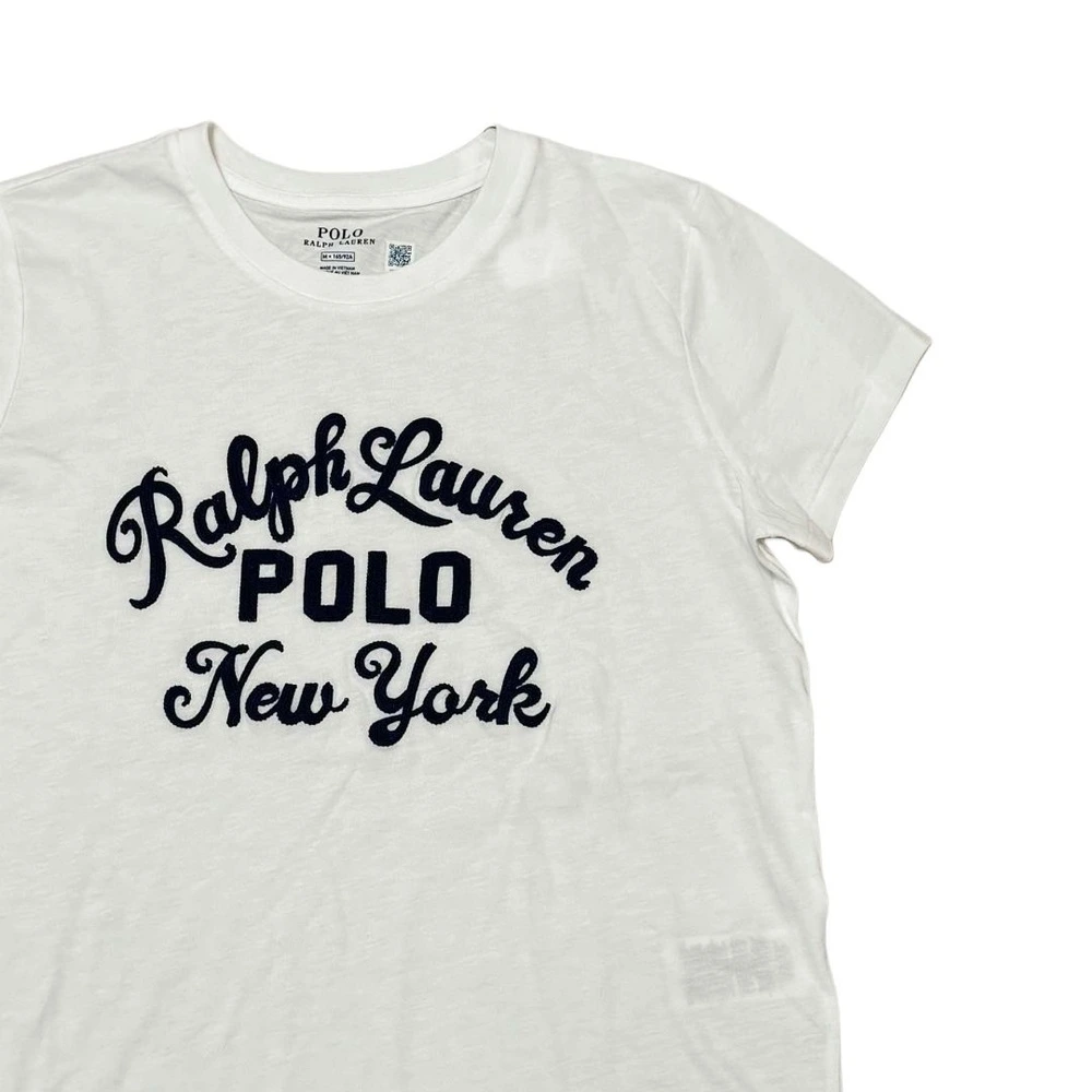 Футболка Polo Ralph Lauren женская, белая, с хлопковым воротником-стойкой, Цвет: Белый, Размер: M | Китай.рф