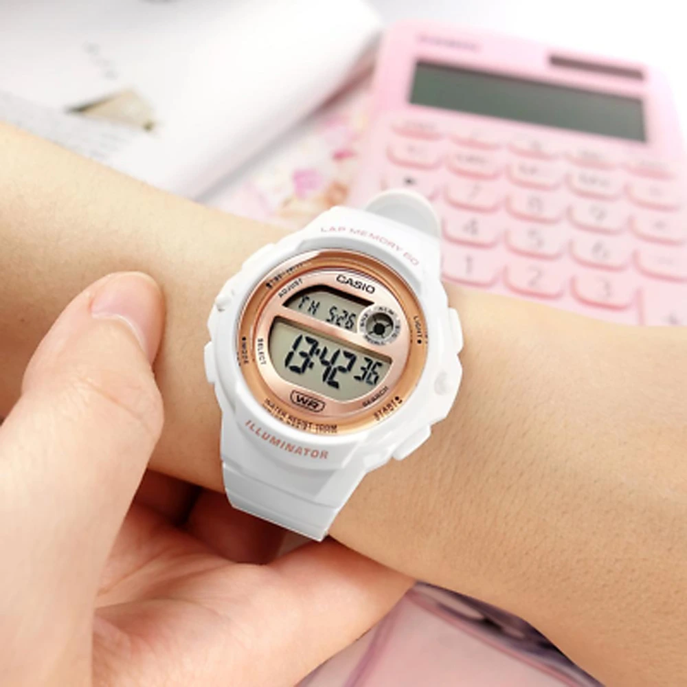 Часы Casio LWS-1200H-7A2VDF женские с золотым циферблатом и водонепроницаемостью 100 м, Модель: Циферблат розового золота | Китай.рф