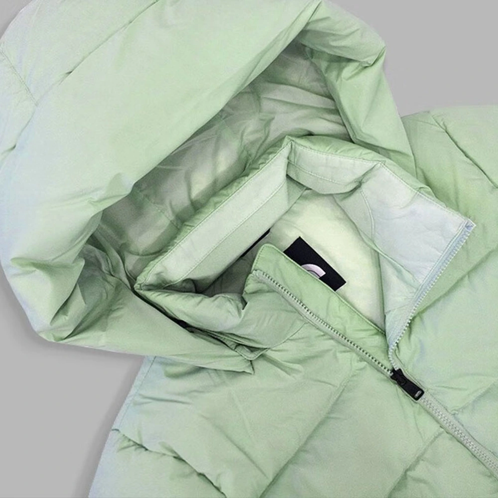 Пуховик женский The North Face с капюшоном, зеленый, Цвет: зеленый, Размер: M | Китай.рф