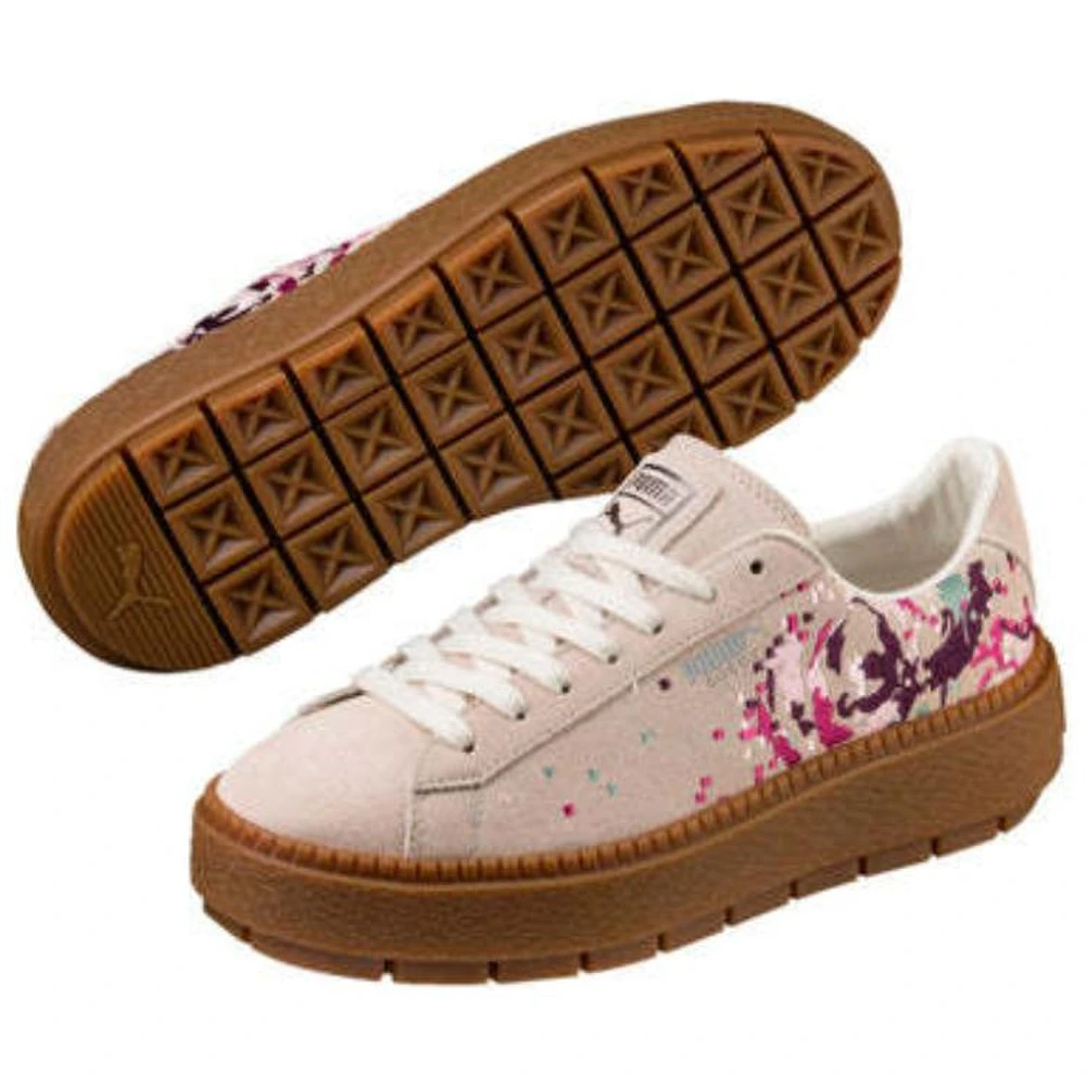 Кроссовки женские PUMA Platform Trace Digitemb бежевые на платформе, Размер: 37.5 | Китай.рф