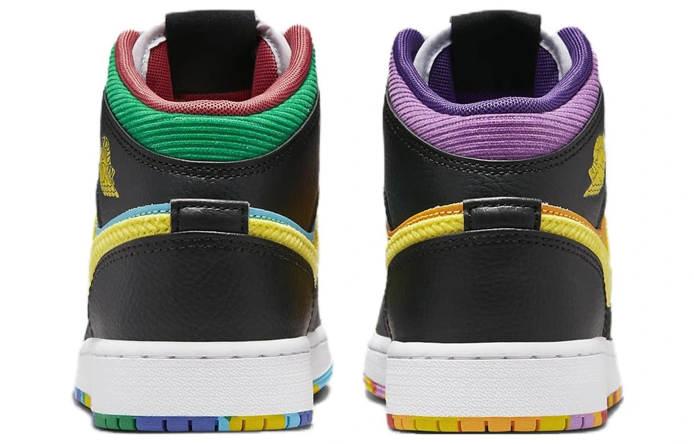 Кроссовки Air Jordan 1 MID детские баскетбольные, Цвет: черный, Размер: 38 | Китай.рф