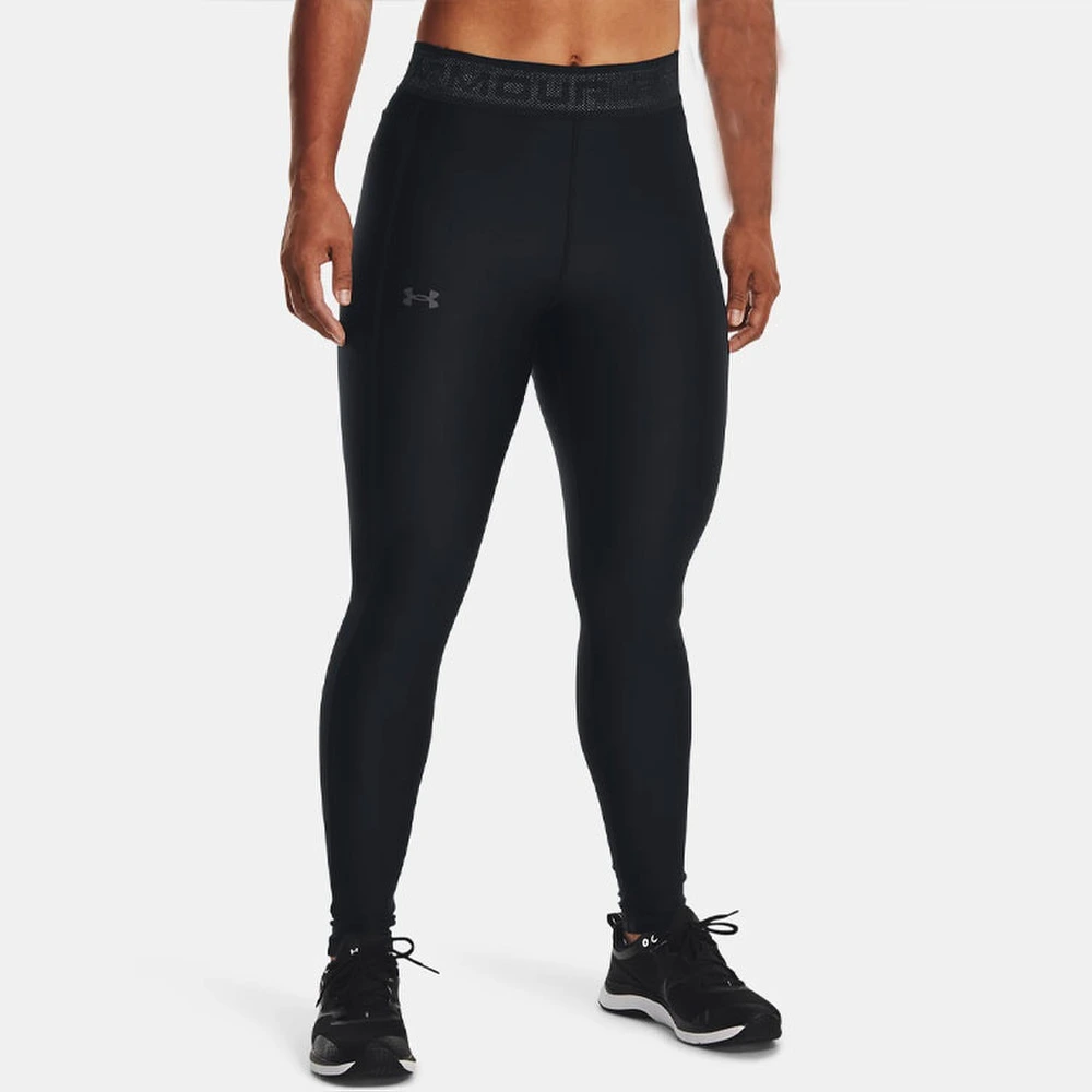 Лосины Under Armour женские черные облегающие с логотипом HeatGear, Цвет: черный, Размер: S | Китай.рф