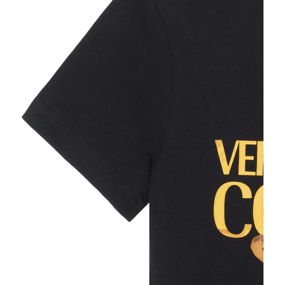 Футболка VERSACE JEANS COUTURE с принтом Logo черная, Цвет: черный, Размер: XS | Китай.рф