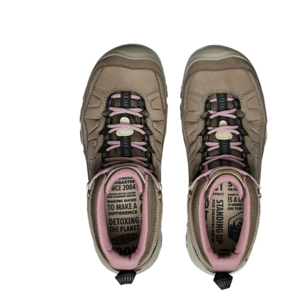 Ботинки женские KEEN Targhee IV MID WP для походов розово-коричневые, Цвет: Тигрово-коричневый/розовый, Размер: 38.5 | Китай.рф