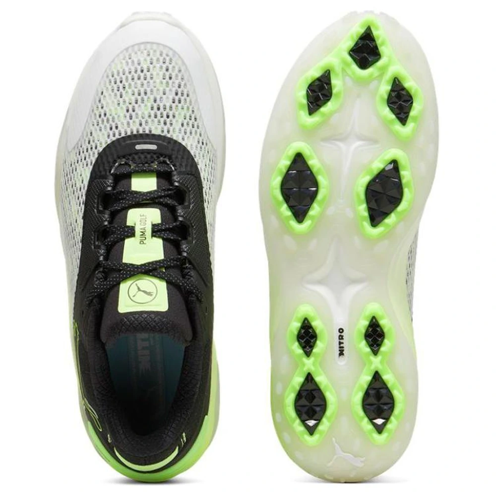Обувь для гольфа PUMA Shadowcat Nitro, белая, мужская, Цвет: белый/чёрный/яблочно-зелёный, Размер: 42 | Китай.рф