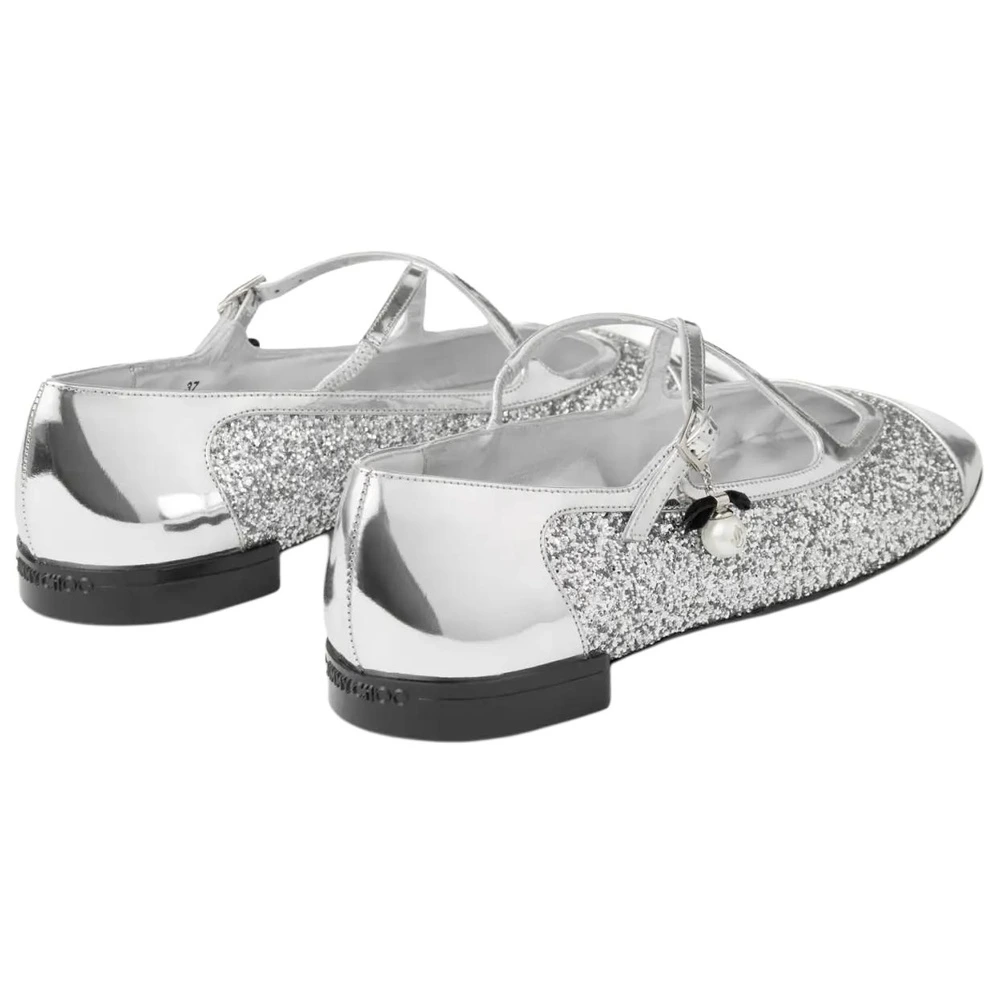 Балетки Jimmy Choo Eleri Ballerina женские серебристые, Издание: С оригинальной коробкой для обуви, Размер: 36 | Китай.рф