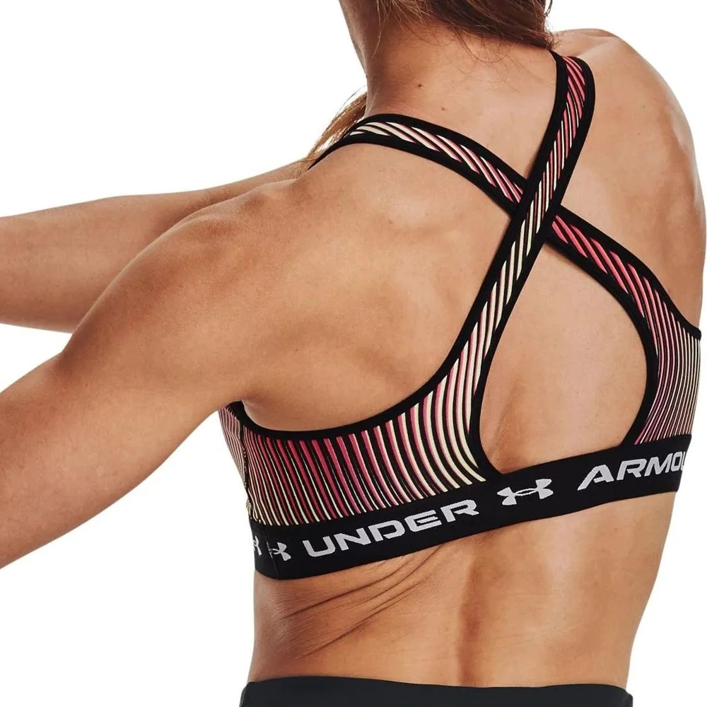 Спортивный бра Under Armour с буквенным принтом и U-образной спинкой, Цвет: черный, Размер: XS | Китай.рф