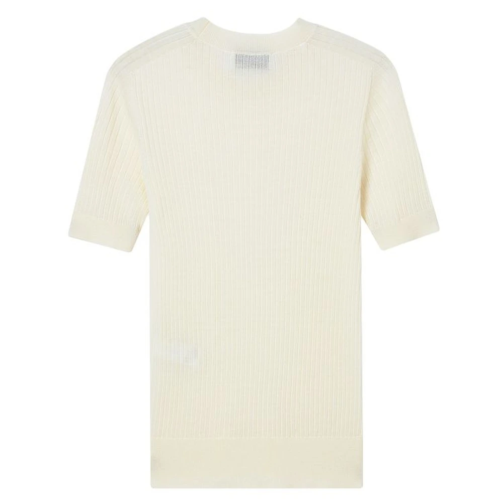Свитер женский трикотажный LACOSTE France Crocodile с коротким рукавом, Цвет: 70V/молочно-белый, Размер: 34 | Китай.рф