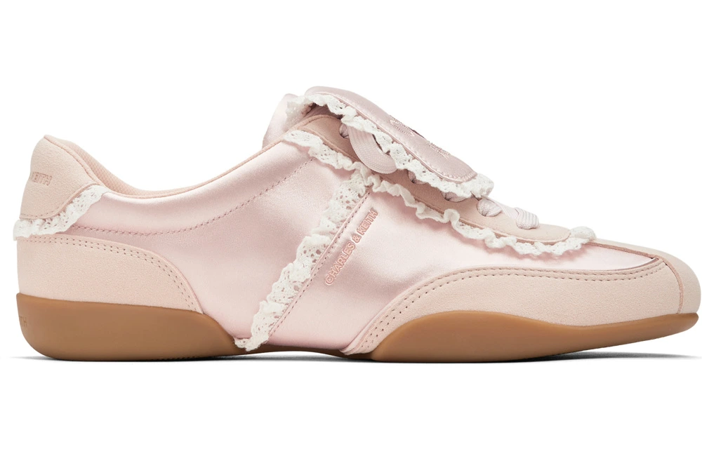 Кеды CHARLES&KEITH Small Ck Textile Synthetic Leather Low Top Casual Shoes Women's, Цвет: Светло-розовый, Размер: 35 | Китай.рф