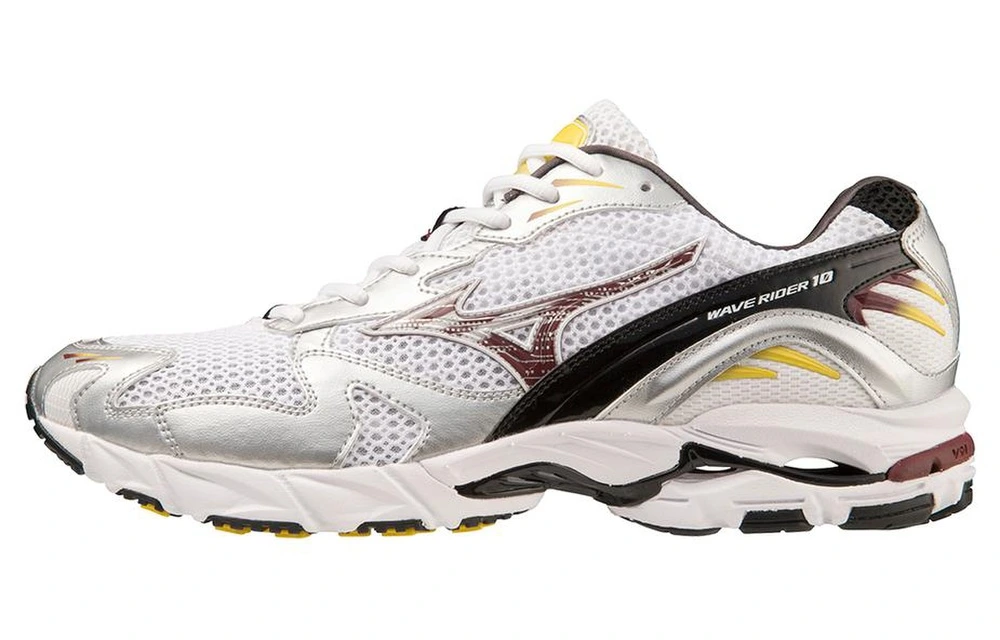 Кроссовки Mizuno Wave Rider 10 унисекс, бело-красно-черные, для бега и повседневной носки, Цвет: белый красный черный, Размер: 38 | Китай.рф