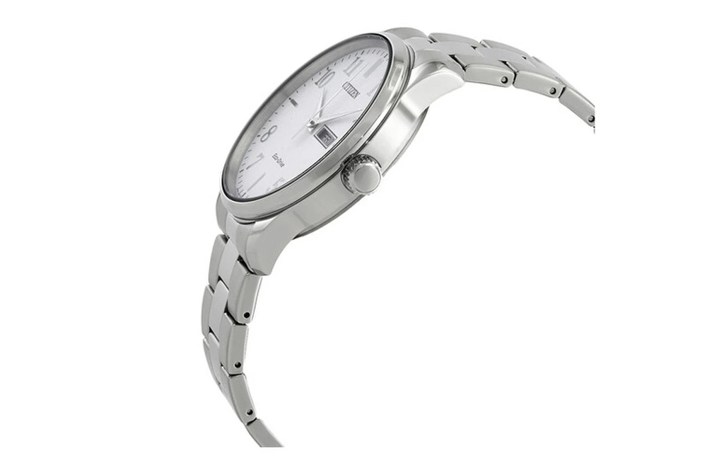 Мужские часы CITIZEN Eco-Drive с белым циферблатом, стальной браслет, BM8550-81A, Модель: серебряный циферблат | Китай.рф