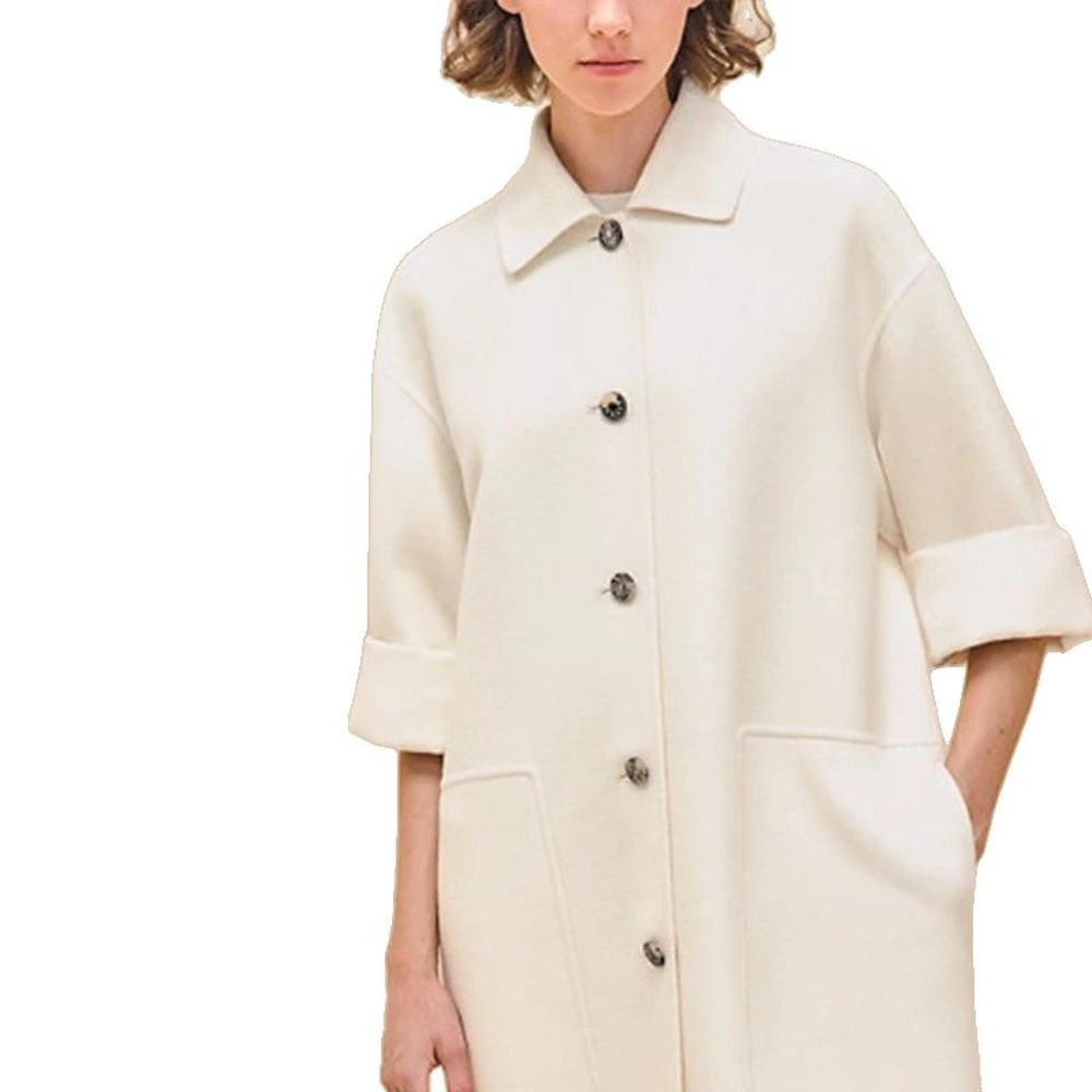 Пальто HERMES SS24 женское белое однобортное, Цвет: Белый, Размер: 34 | Китай.рф