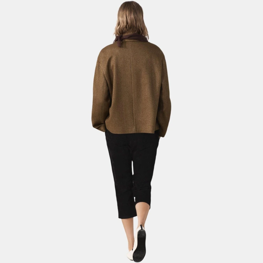 Пиджак женский ZARA ZW с запахом однобортный коричневый, Цвет: коричневый, Размер: S | Китай.рф