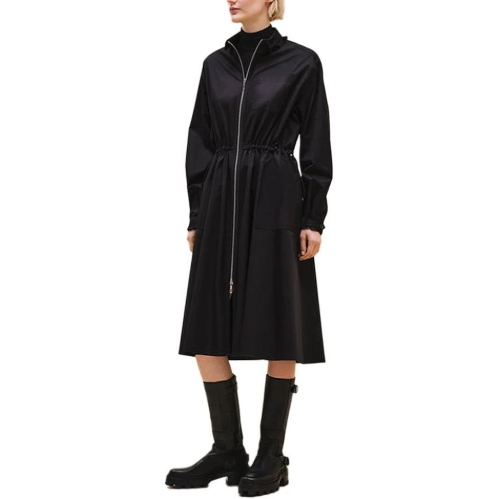 Платье HERMES FW24 черное с длинным рукавом на молнии, Цвет: черный, Размер: 36 | Китай.рф
