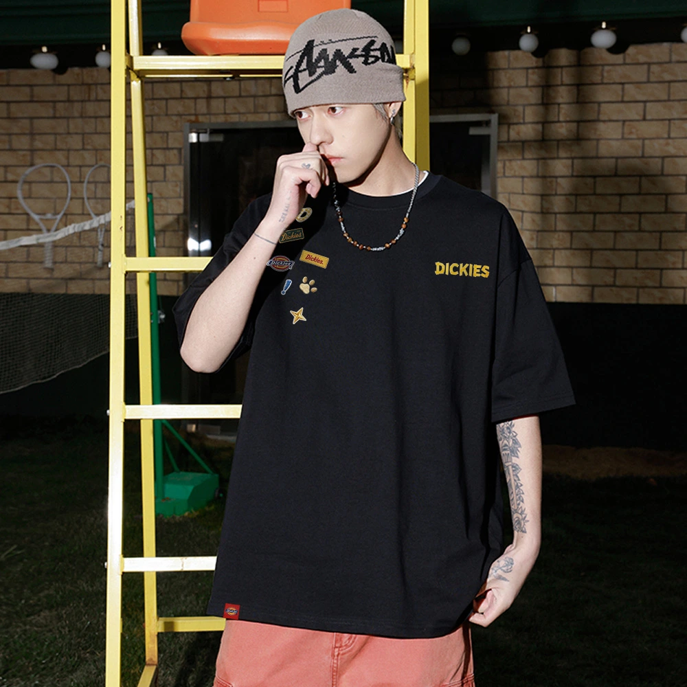 Футболка Dickies с креативным принтом, Цвет: черный, Размер: S | Китай.рф