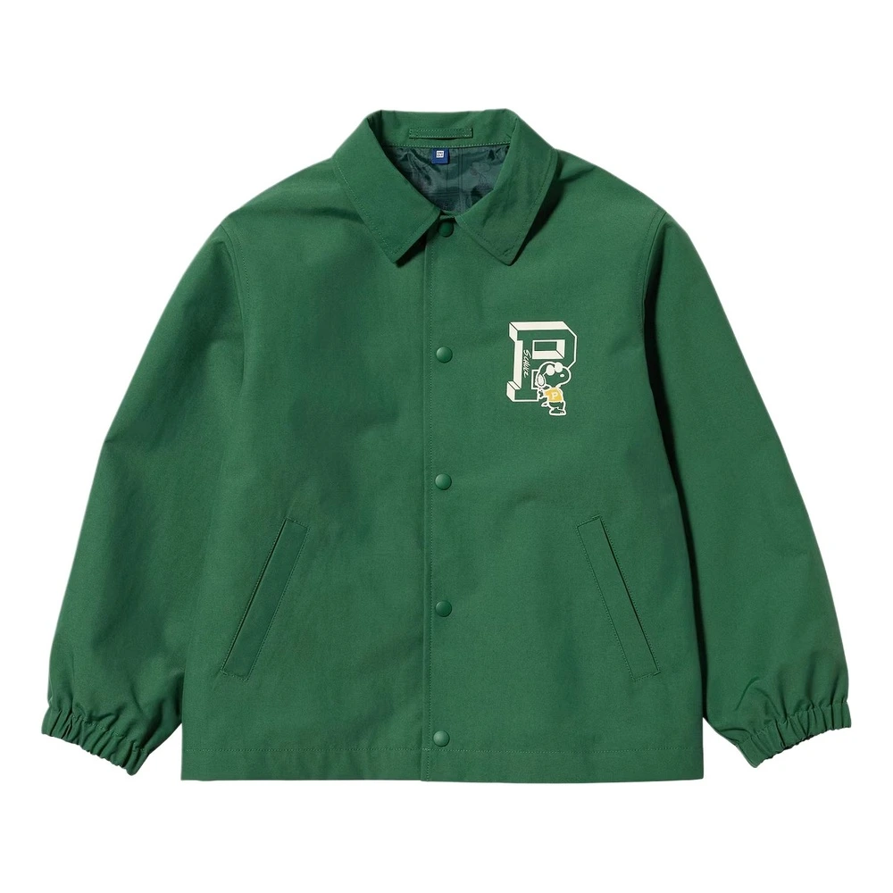 Детская куртка UNIQLO x PEANUTS с отложным воротником, Цвет: 55 бирюзовый, Размер: 110 | Китай.рф
