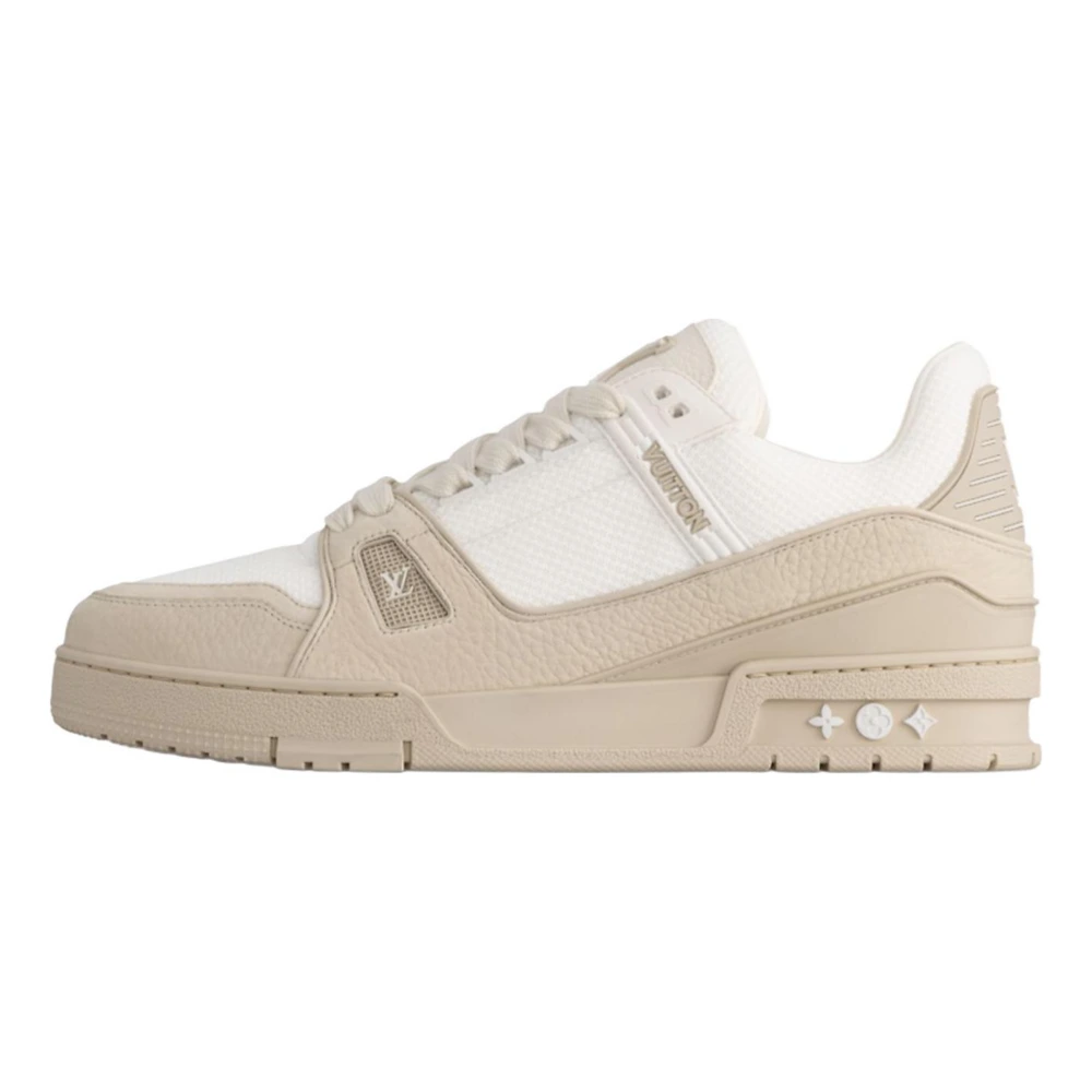 Кроссовки LOUIS VUITTON Trainer кожаные бежевые, Цвет: бежевый, Издание: С оригинальной коробкой для обуви, Размер: 39 | Китай.рф
