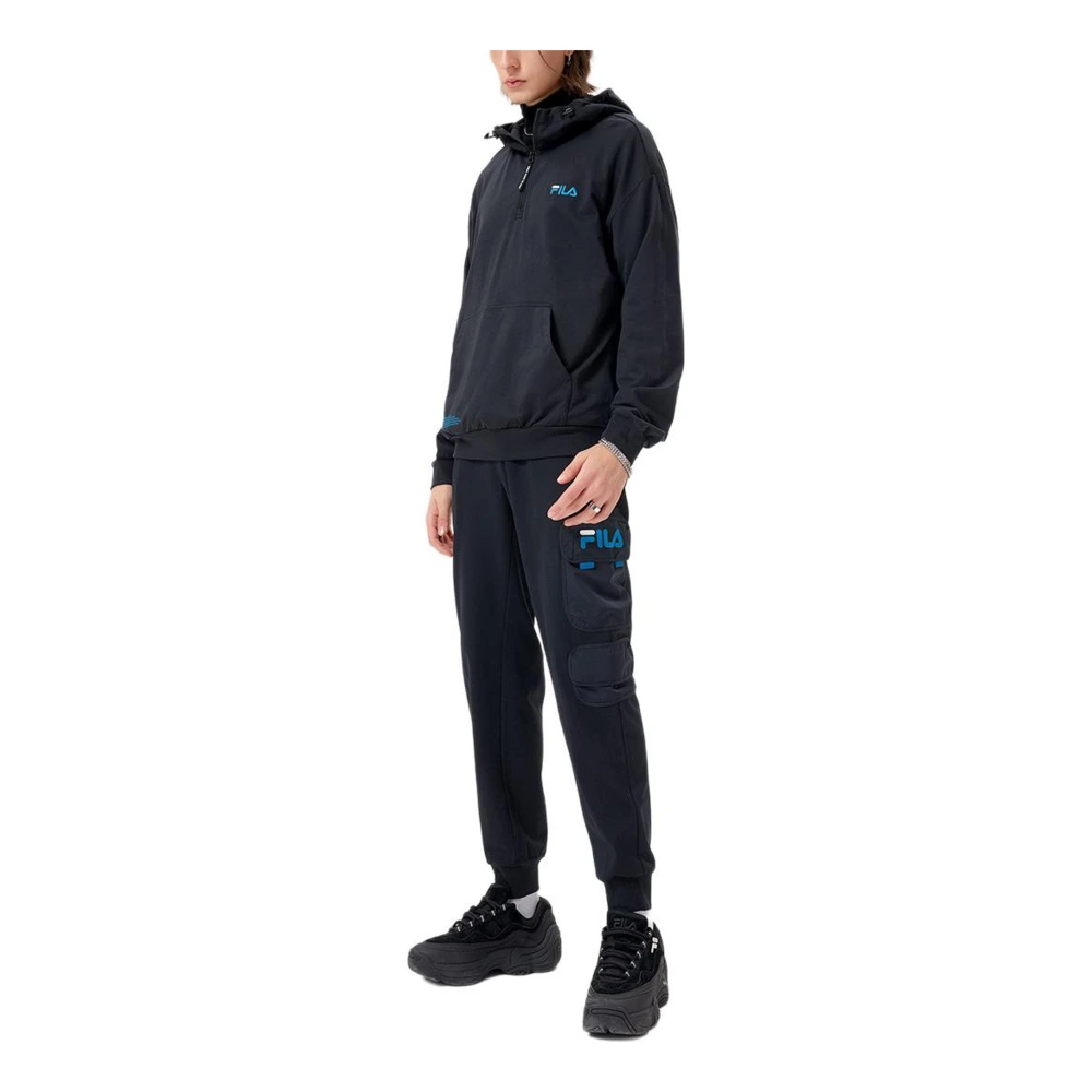 Толстовка FILA FUSION мужская с капюшоном, черная, свободного кроя, Цвет: черный, Размер: M | Китай.рф