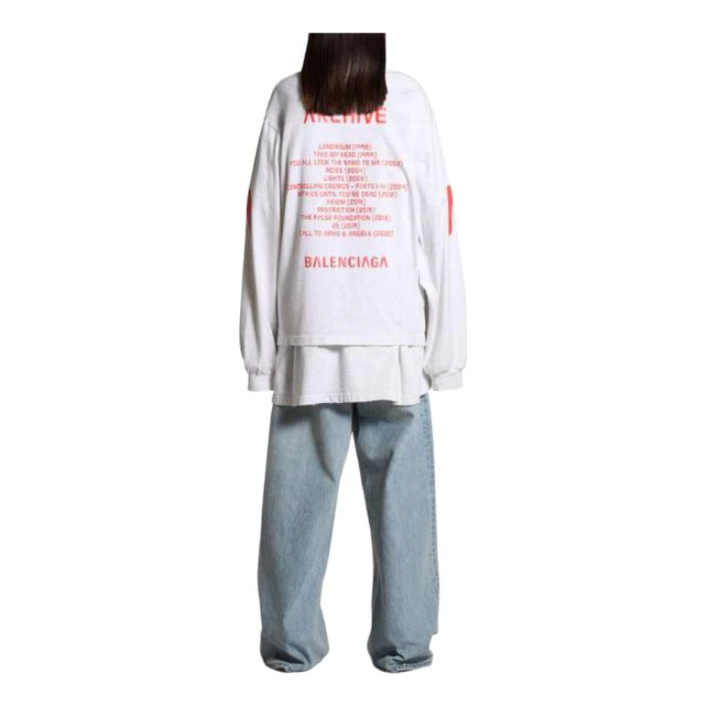 Футболка Balenciaga Archive Series оверсайз, белая, Цвет: Белый, Размер: M | Китай.рф