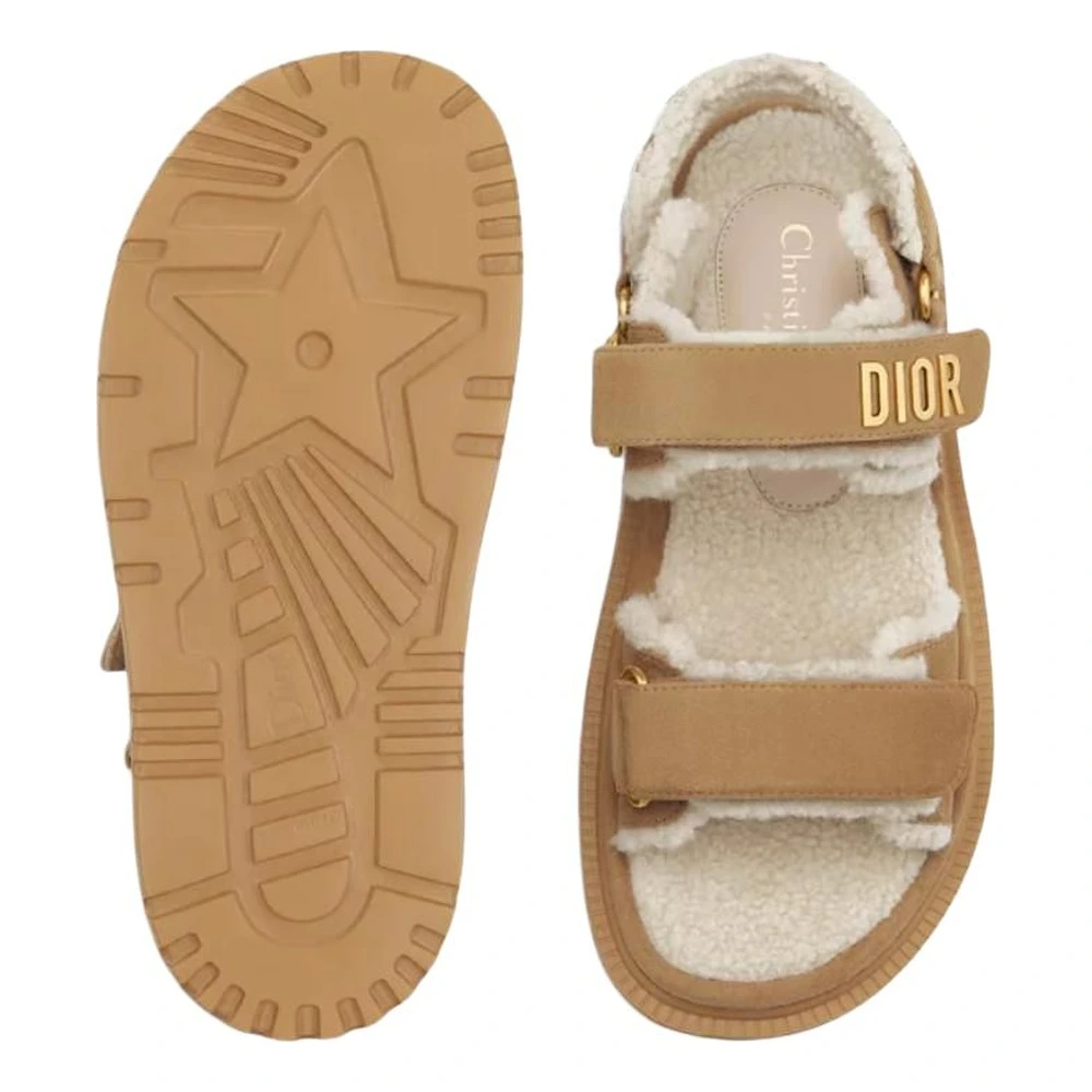 Слайд-сандалии DIOR DiorAct Cow Leather One Strap Sandals Women's Beige, Издание: С оригинальной коробкой для обуви, Размер: 39 | Китай.рф