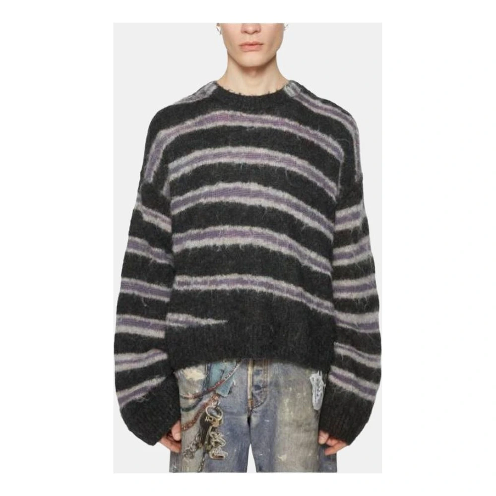 Свитер Acne Studios полосатый оверсайз мужской, Цвет: серый, Размер: XS | Китай.рф