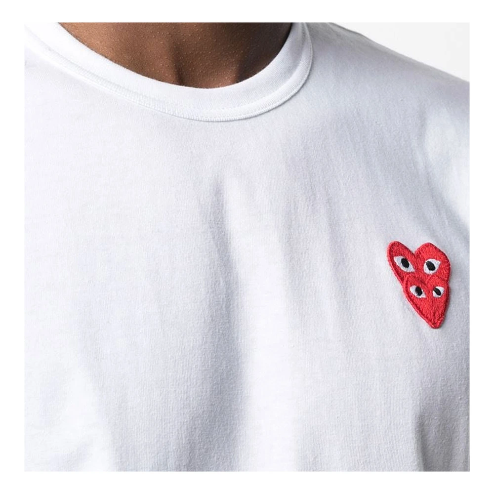 Футболка CDG Play с вышитым сердцем белая мужская, Цвет: Белый, Размер: XXL | Китай.рф