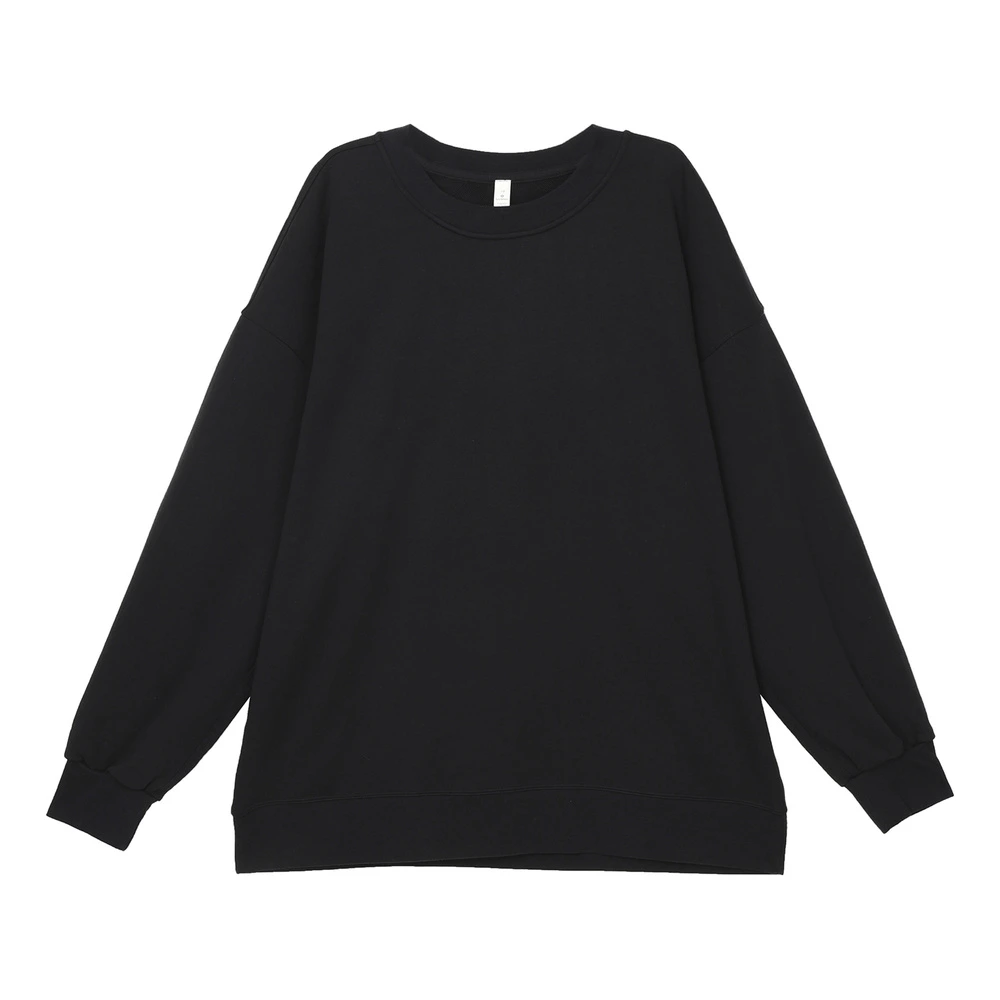 Свитшот lululemon Perfectly Oversized женский, однотонный, с круглым вырезом, Цвет: Черный, Размер: S | Китай.рф