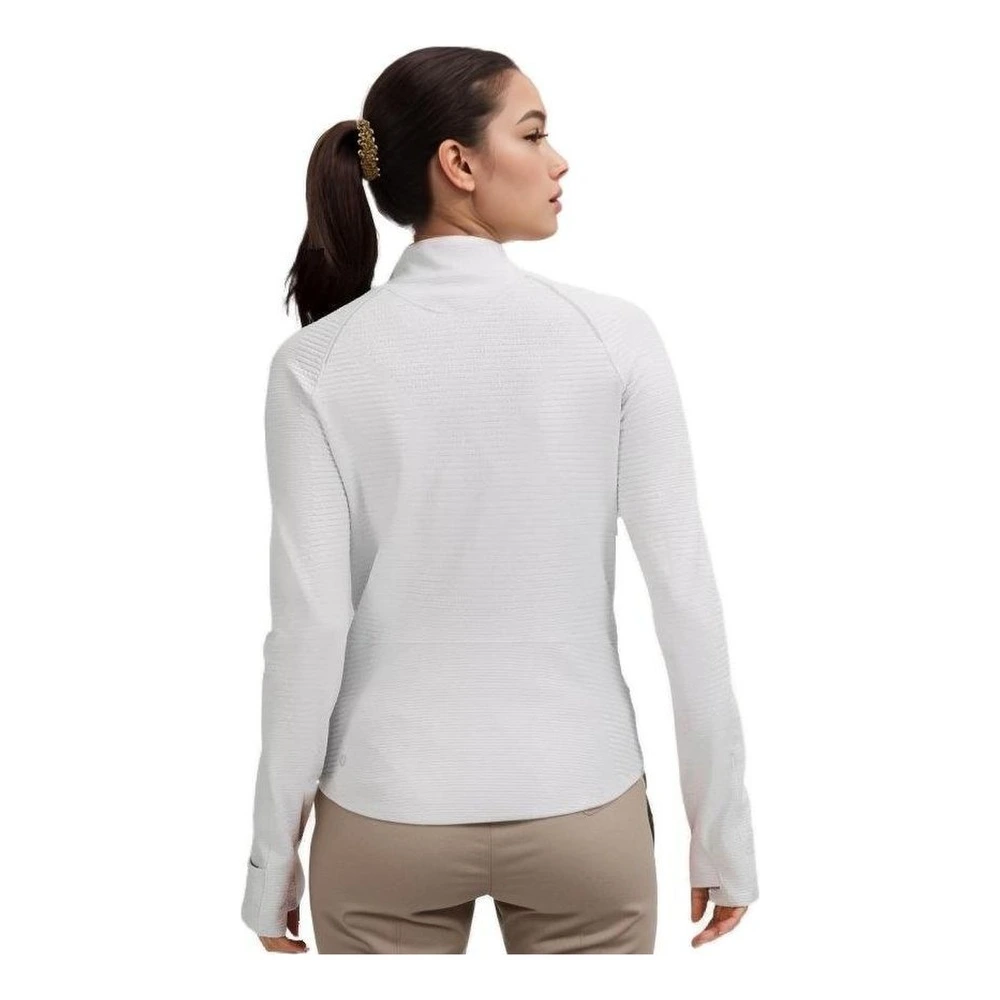 Спортивная кофта lululemon с полумолнией женская, Цвет: паровой белый, Размер: 4 | Китай.рф