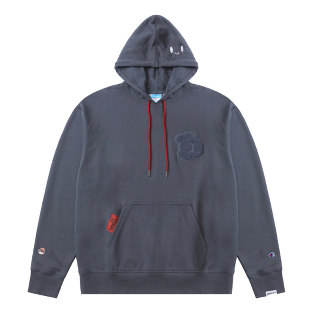 Худи Champion x POPMART Коллекция SS23 с вышитой улыбкой, унисекс, Цвет: темно-серый, Размер: M | Китай.рф