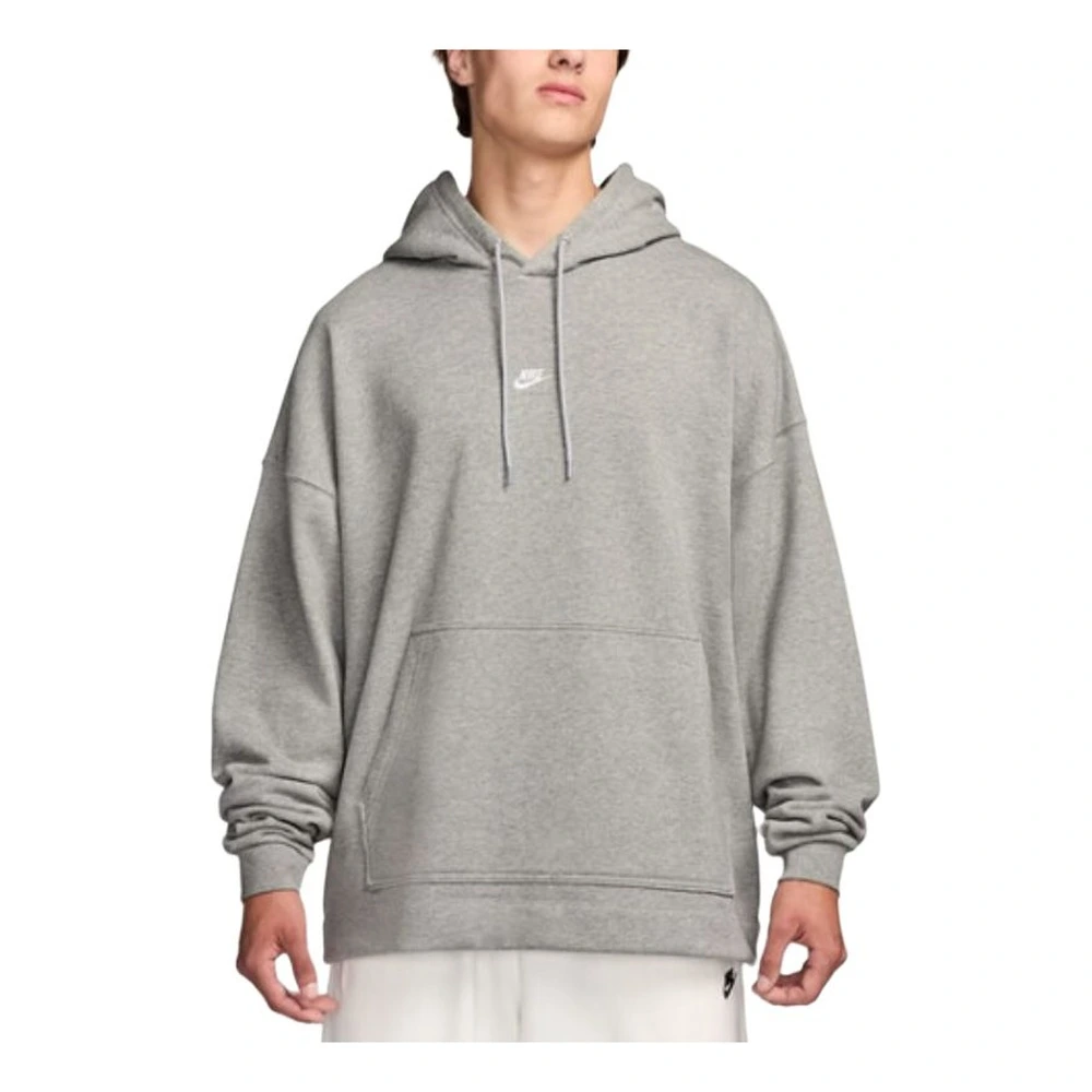 Толстовка Nike Club мужская с капюшоном, Цвет: Тёмно-серый меланж/светло-дымчато-серый/белый, Размер: S | Китай.рф